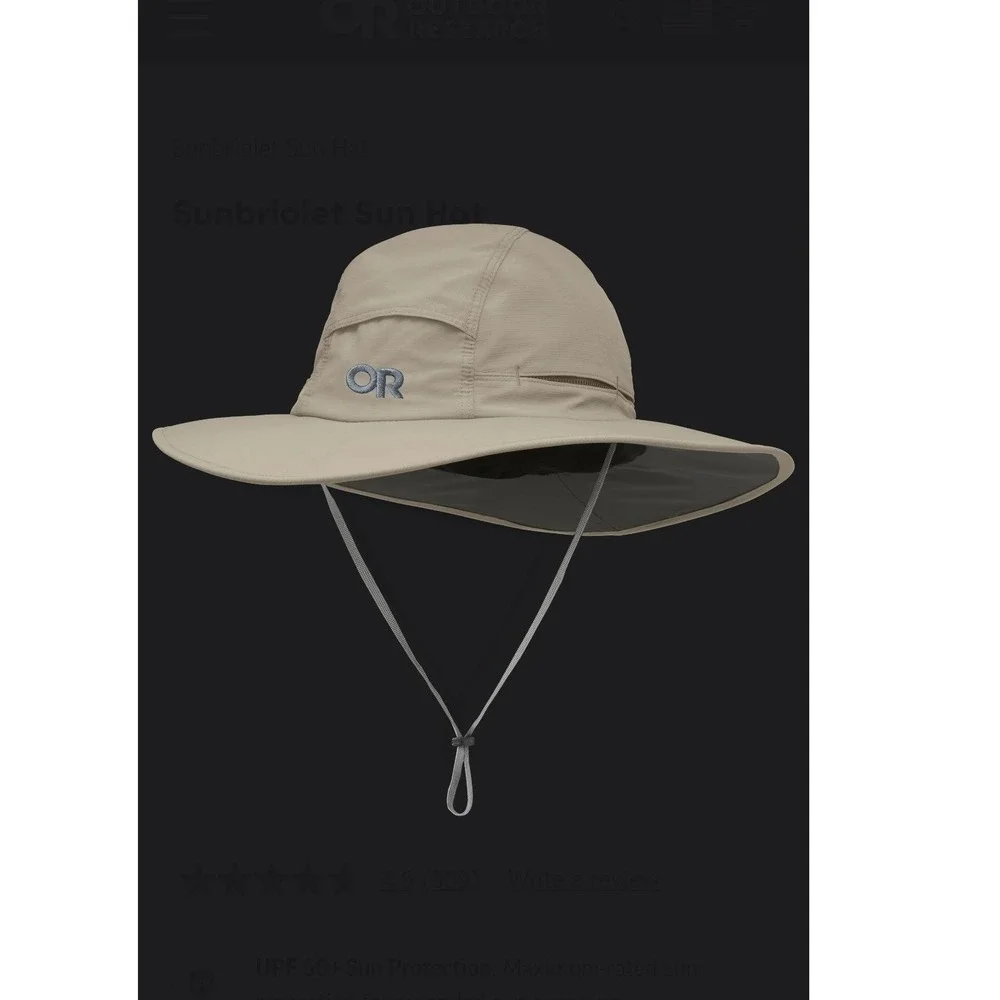 Outdoor research Medium sunbriolet sun hat khaki gorpcore outdoors NWT upf 50+